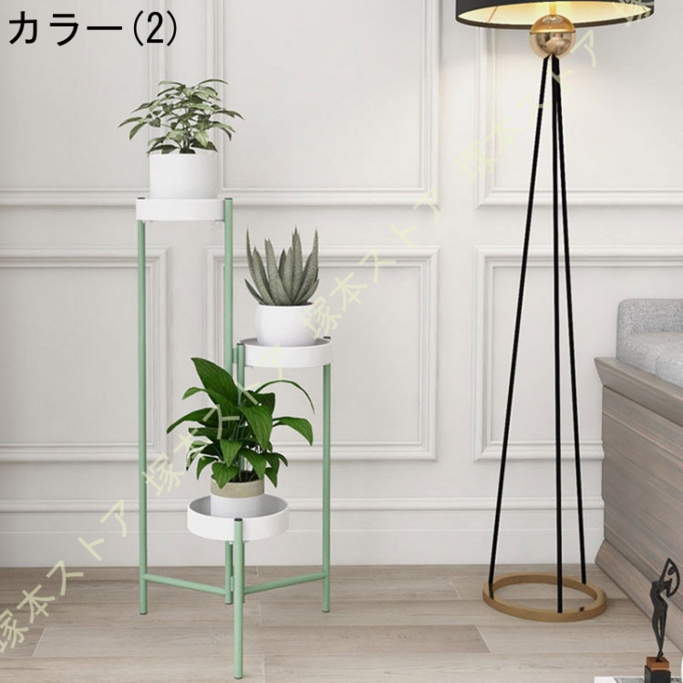 花台 アイアン 3段 折りたたみ式 おしゃれ 室内 屋外 玄関 ベランダ 大型 スリム フラワースタンド 折りたたみ プランタースタンド 防錆 鉢置き台 園芸ラック_2