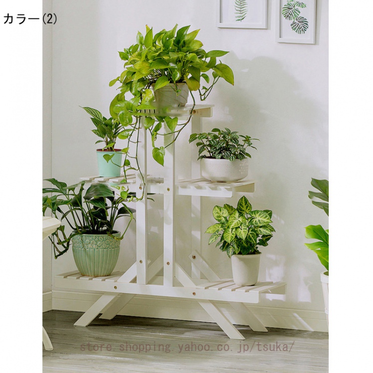 植物スタンド ホームデコレーション フラワースタンド バルコニー 無垢材 多層 屋内 フラワーシェルフ リビングルーム 植木鉢 ラック 棚 ディスプレイスタンド_2
