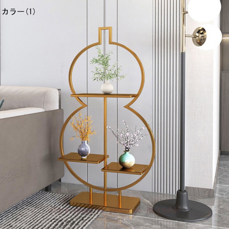フラワースタンドフラワーラック 室内 屋外 ひょうたん形 金属 園芸ラック 玄関 ベランダ 大型 植物スタンド 花棚 植物棚飾り台 耐荷重 プランタースタンド_1