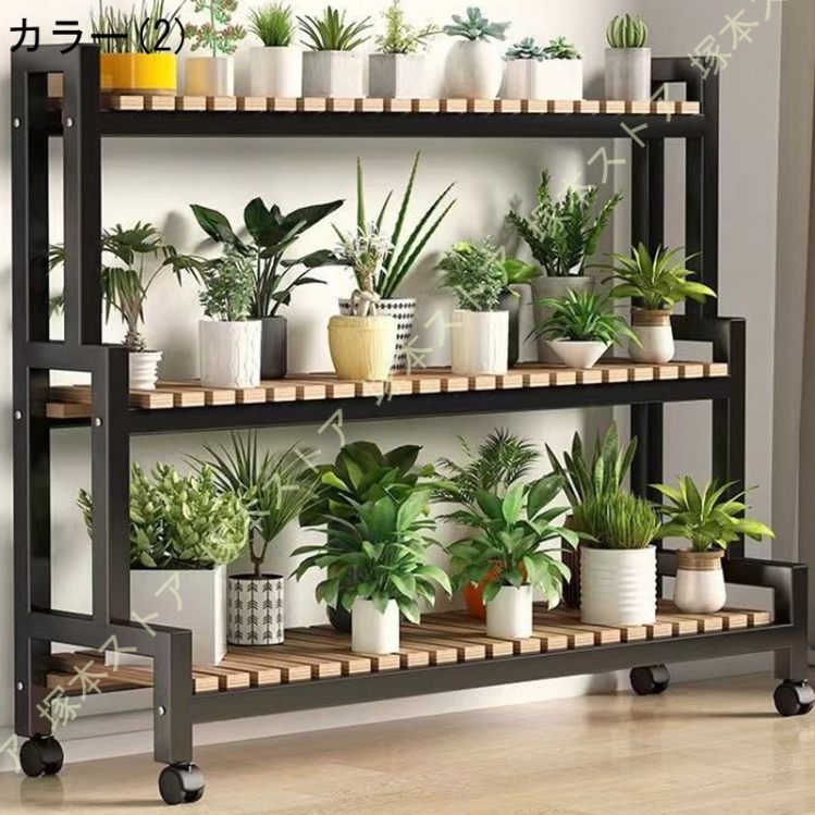観葉植物ラックフラワースタンド 植木鉢スタンド 盆栽スタンド キャスター付き 花置きスタンド 多機能 フラワースタンド 園芸ラック フラワースタ ンド_2