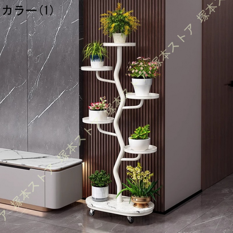 プランタースタンド 観葉植物 花台 鉄製 キャスター付き 室内 花棚 植木鉢置き 省スペース インテリア 植物ラック ポットスタンド 簡単組み立て 園芸ラック_1