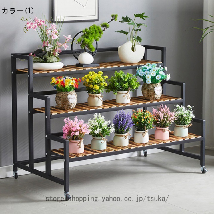 フラワースタンド アイアン 3段 観葉植物 ガーデニング 棚 プランター