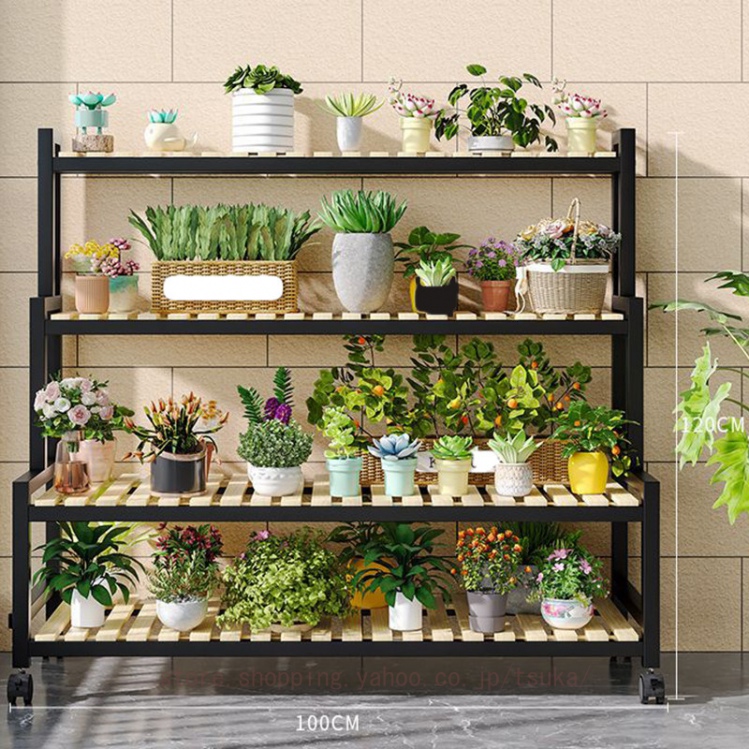 フラワースタンド アイアン 4段 観葉植物 ガーデニング 棚 プランター