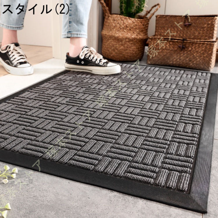 玄関マット 無地 半円 ドアマット 屋外 エントランス インテリア 泥除け カラー 汚れ防止 屋外マット 屋内 玄関マット 北欧 おしゃれ 水洗い 吸水 |  | 02