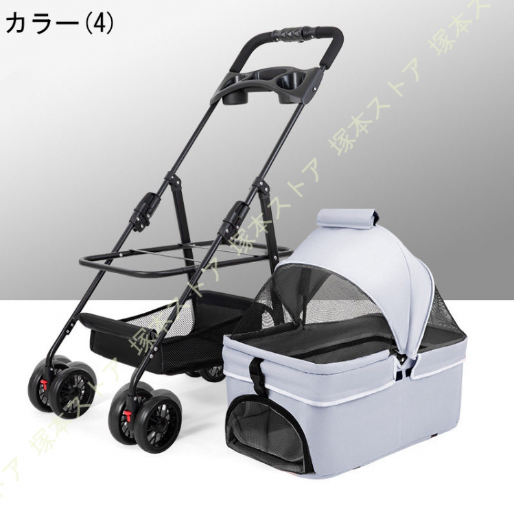 Angelpet ペットカート 分離型 猫 犬用 バギー いぬ用 4輪 カーキ