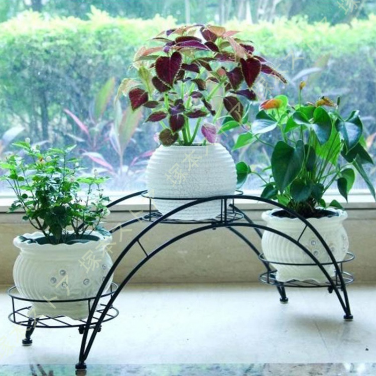 ワイヤーアーチ型花台 3ポット用 花置き棚 花台植物棚 プランター