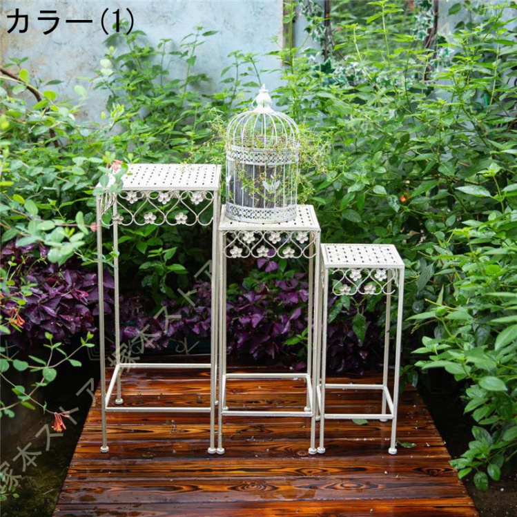 【フラワースタンド 】サイドテーブル 花台 アイアンテーブルミニテーブルアンティーク調 フラワースタンド 屋外 アイアン 鉢スタンド 花台 室内 ベランダ_1