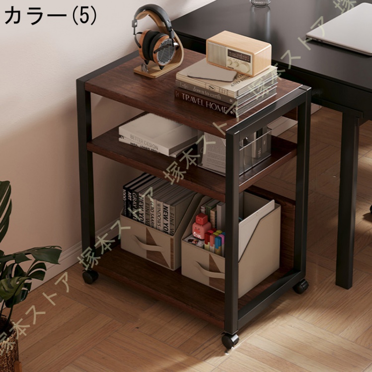 キッチンワゴン レンジ台 キャスター付き スライド式 3段 木製　家電収納ラック 3段 キッチンワゴン キッチンラック キャスター付き スリム ワゴン