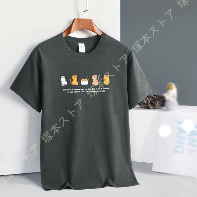 夏服 メンズ tシャツ メンズ 半袖 大きい サイズ コットン ゆったり ネコ 猫 柄 かわいい お...