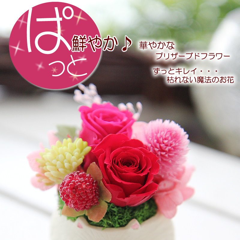 プリザーブドフラワー 花 ギフト プレゼント 女性 ケース入り 幸せの