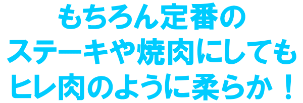 もちろん定番のステーキや焼肉にしてもヒレ肉のように柔らか