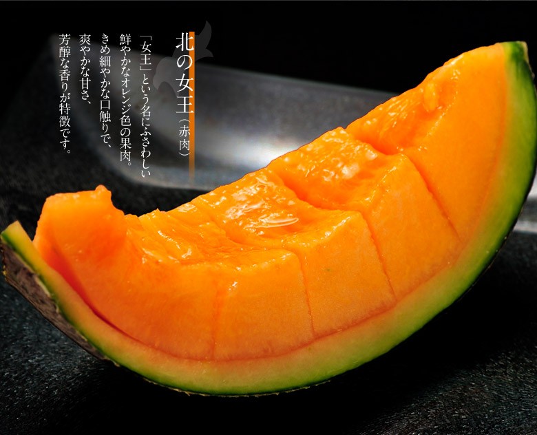 送料無料》北海道月形産 北の女王（赤肉）・月雫（青肉）メロンセット