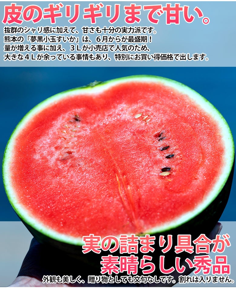 熊本県産　すいか　3Lサイズ　秀　夢未来　2玉セット 190525-krk-03.jpg