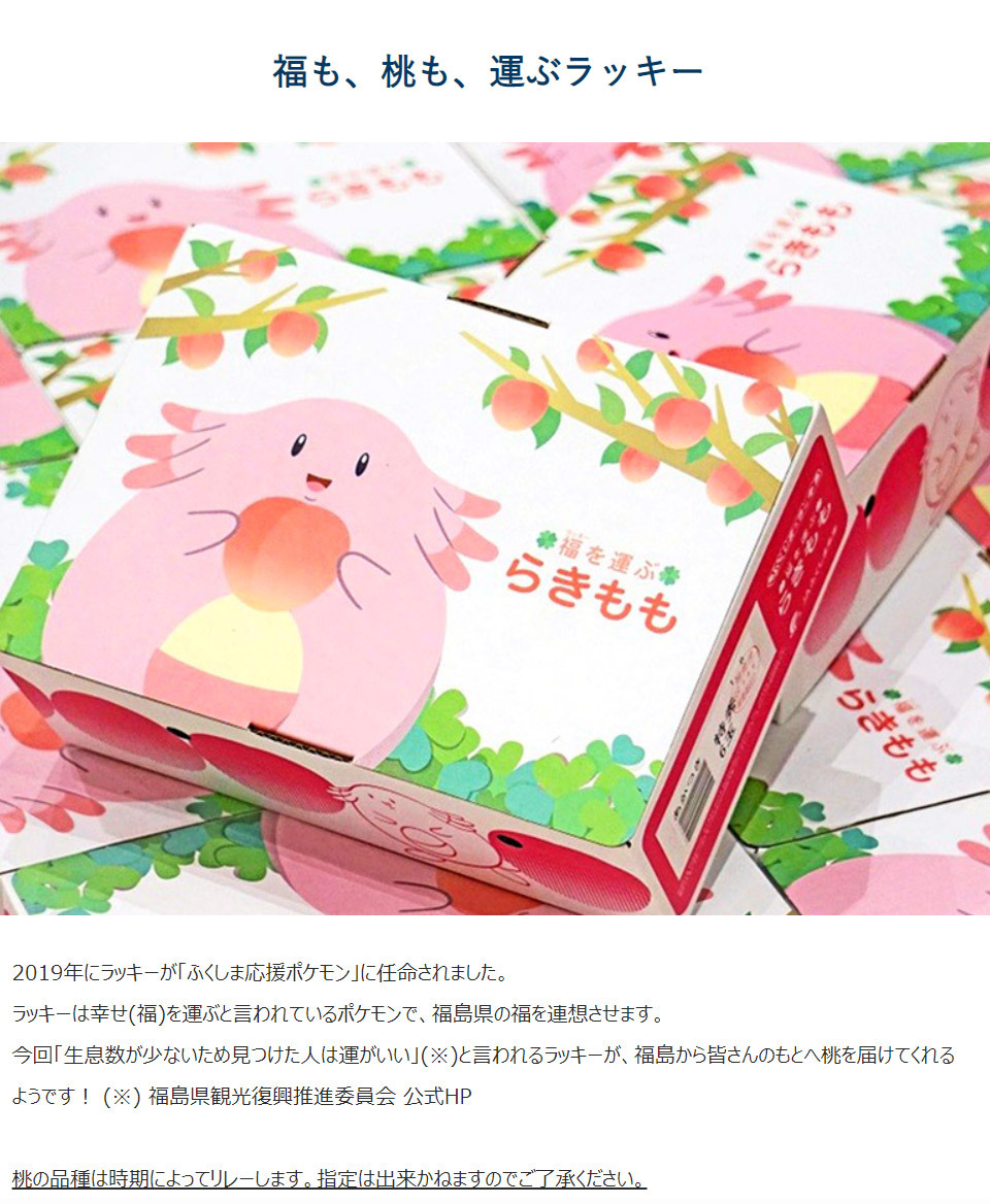 らきもも 福島県産 桃 特秀品 風袋込 約1.6kg（5〜8玉）※常温 JA