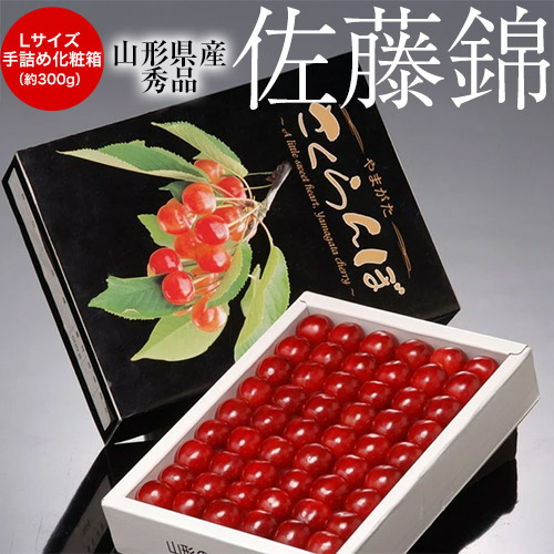 山形県産　佐藤錦さくらんぼ　L〜2Lサイズ　約300ｇ　化粧箱入り　クール便発送 Amazon.co.jp: 山形県産 さくらんぼ 佐藤錦 300g (特秀品/L