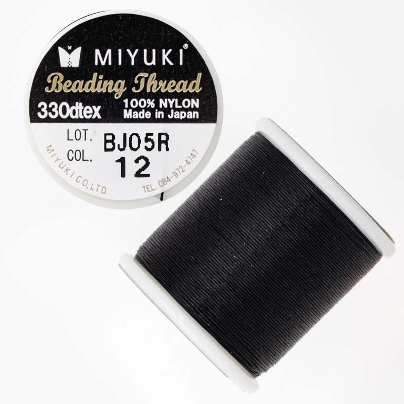 MIYUKI ビーズステッチ糸 K4570-12 黒 #40 (0.2mmφ) 50m巻 1個 ビーズ糸 ブラック ビーズステッチ用 テグス