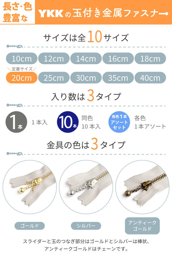 ファスナー 12cm イブシ アンティーク (...の詳細画像4