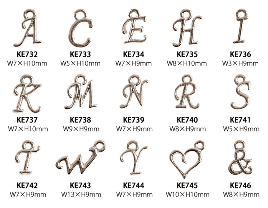 チャーム アクセサリーパーツ アルファベットミニチャーム イニシャル