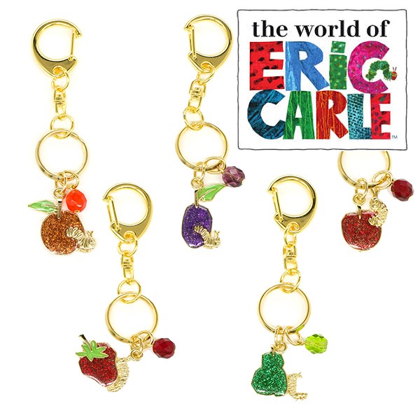 ♯Kvi21MTはらぺこあおむしバッグチャームコレクション3種 はらぺこあおむし キーホルダー バッグチャームオレンジ イチゴ スモモ