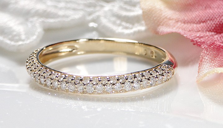 限定SALE セール 特価 K18YG 0.3ct ダイヤモンド パヴェ リング 指輪