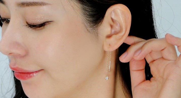 ダイヤモンド アメリカン ピアス K18YG 0.2カラット 18金 イエロー