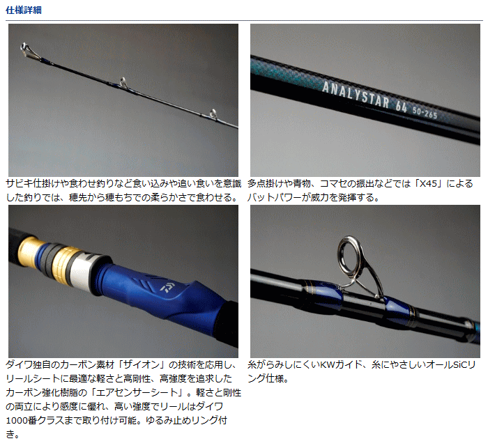 DAIWA アナリスター 64 船竿 50-265 DAIWA（ダイワ） 船竿 アナリスター 64 50-265 / daiwa / 釣具 : 釣人
