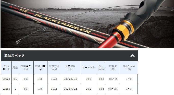 Gamakatsu（がまかつ） がま磯 ブラックトリガー 1号-53 / 磯竿 (+5