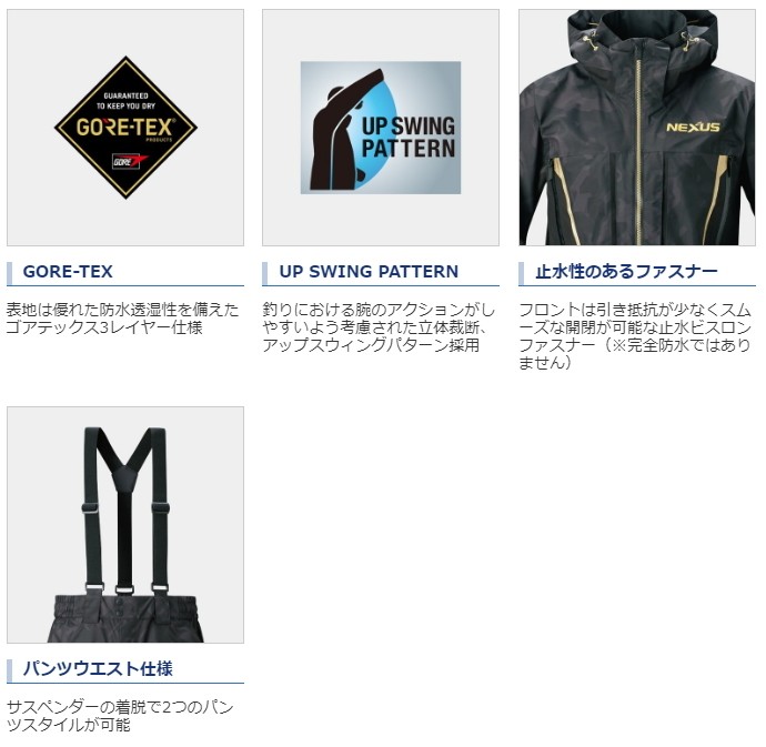 最終値下げ！ シマノ ネクサス ゴアテックス レインスーツ EX ra-119t シマノ（SHIMANO） ネクサスNEXUS・ゴアテックス レインスーツ EX RA