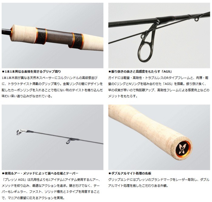 DAIWA（ダイワ） 18 プレッソ AGS 60XUL・V / トラウトロッド / 釣具