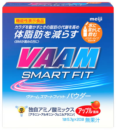 明治 VAAM ヴァーム スマートフィットパウダー アップル風味 (5.7g×20袋) 機能性表示食品　※軽減税率対象商品｜tsuruha