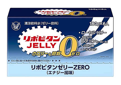 大正製薬 リポビタンゼリーZERO エナジー風味 (180g×6個) 清涼飲料水 ゼリー飲料 ローヤルゼリー クエン酸 アルギニン　※軽減税率対象商品