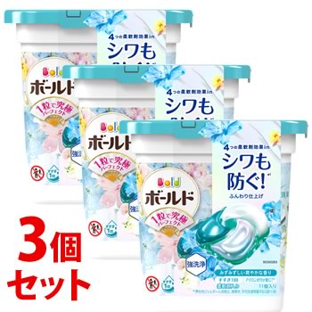 《セット販売》　P&G ボールド ジェルボール 4D 爽やかフレッシュフラワーサボンの香り 本体 (11個)×3個セット 洗濯洗剤　P＆G｜tsuruha