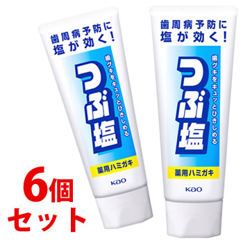 《セット販売》　花王 つぶ塩 薬用ハミガキ (180g)×6個セット  歯みがき粉　医薬部外品｜tsuruha