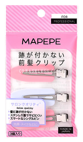 シャンティ マペペ 跡が付かない前髪クリップ ピンク＆ホワイト (3個
