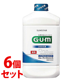 《セット販売》　サンスター ガム・デンタルリンス ノンアルコール つけかえ用 (960mL)×6個セット 付け替え用 マウスウォッシュ 洗口液　医薬部外品　送料無料｜tsuruha