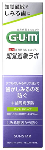 サンスター ガム・知覚過敏ラボ デンタルペースト マイルドハーブ (90g) 薬用ハミガキ 歯みがき粉 GUM　医薬部外品｜tsuruha