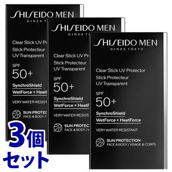 《セット販売》　資生堂 メン クリアスティック UVプロテクター (20g)×3個セット SPF50+ PA++++ 男性用 日焼け止め スティックタイプ SHISEIDO MEN