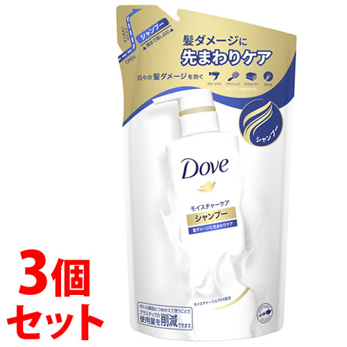 《セット販売》　ユニリーバ Dove ダヴ モイスチャーケア シャンプー つめかえ用 (350g)×3個セット 詰め替え用｜tsuruha