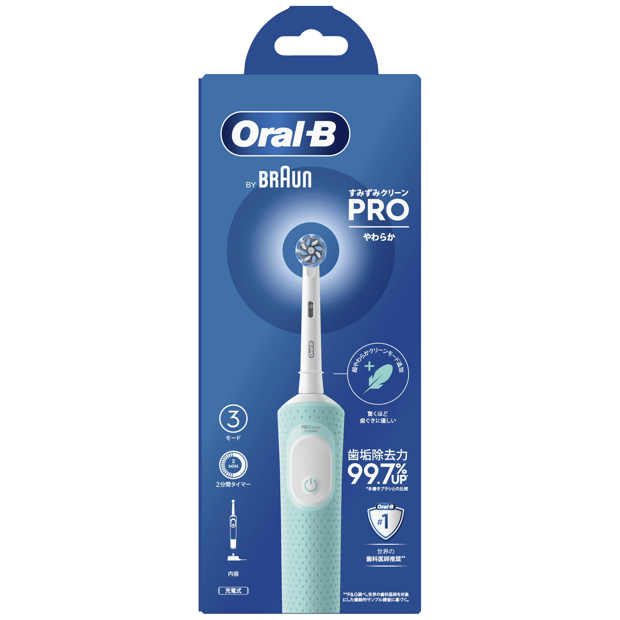 P&G ブラウン オーラルB すみずみクリーン PRO やわらか ミントグリーン (1台) 電動歯ブラシ 充電式】　P＆G | ブランド登録なし
