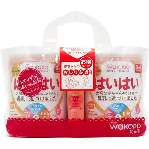 和光堂はいはい大缶×4 おしり拭き付き 0ヵ月から】WAKODO（和光堂）レーベンスミルク はいはい 大缶2缶