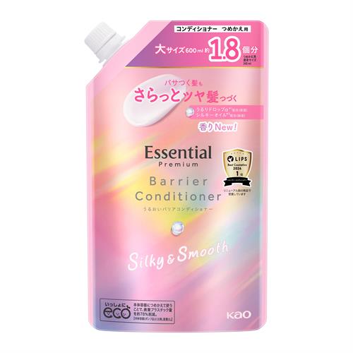 花王 エッセンシャル　プレミアム　うるおいバリアコンディショナー　シルキー＆スムース　つめかえ用　６００ｍＬ ダメージ 髪 頭皮 | ブランド登録なし