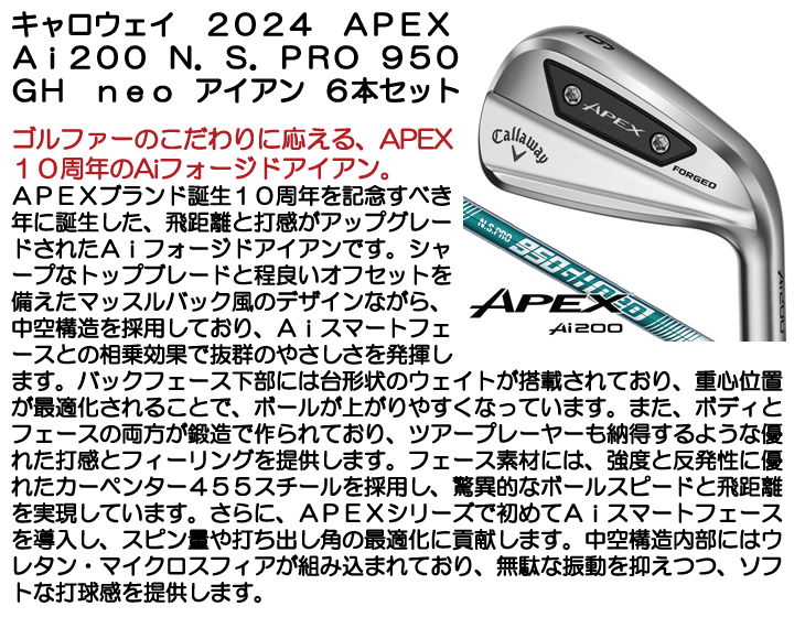 Callaway キャロウェイ 2024 APEX Ai200 アイアン 6本セット #5