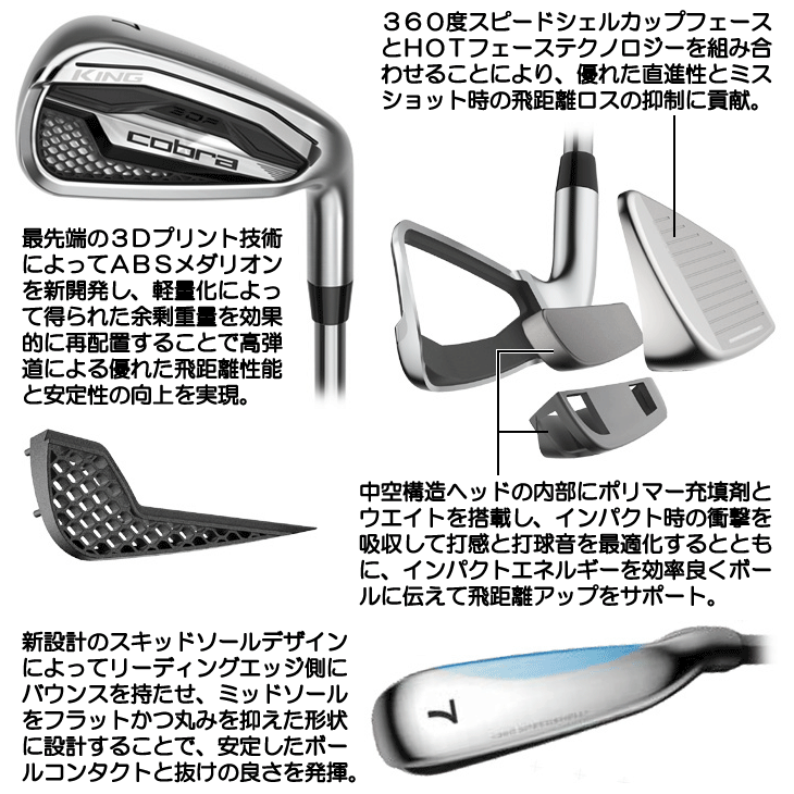 COBRA（コブラ） KING アイアン 5本セット （#6 #7 #8 #9 PW