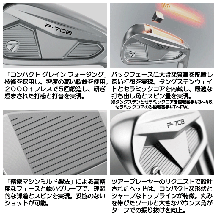 テーラーメイド P7CB 2024 アイアン単品　4番手 TaylorMade（テーラーメイド） ALL NEW P・7CB(24) アイアン 単品 4番