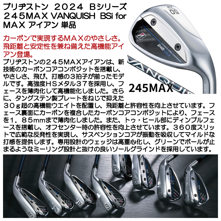 BRIDGESTONE（ブリヂストン） 245MAX アイアン 単品 VANQUISH BSi for