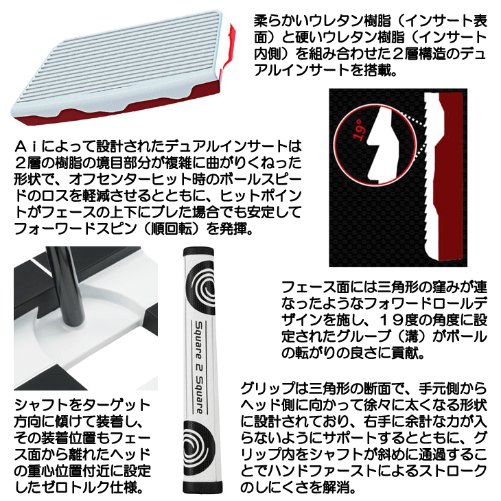 ODYSSEY（キャロウェイゴルフ） オデッセイ Ai-DUAL SQUARE 2 JAILBIRD