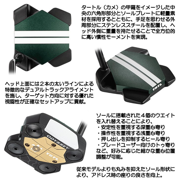 新品 オデッセイ TRTL S タートルパター 34インチ ODYSSEY（キャロウェイゴルフ） レフティー オデッセイ TRTL