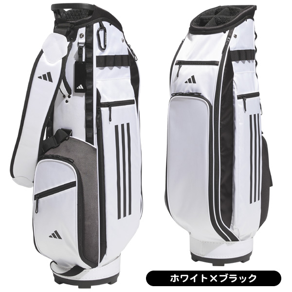 美品2024☆アディダスキャディーバッグ 軽量 白黒