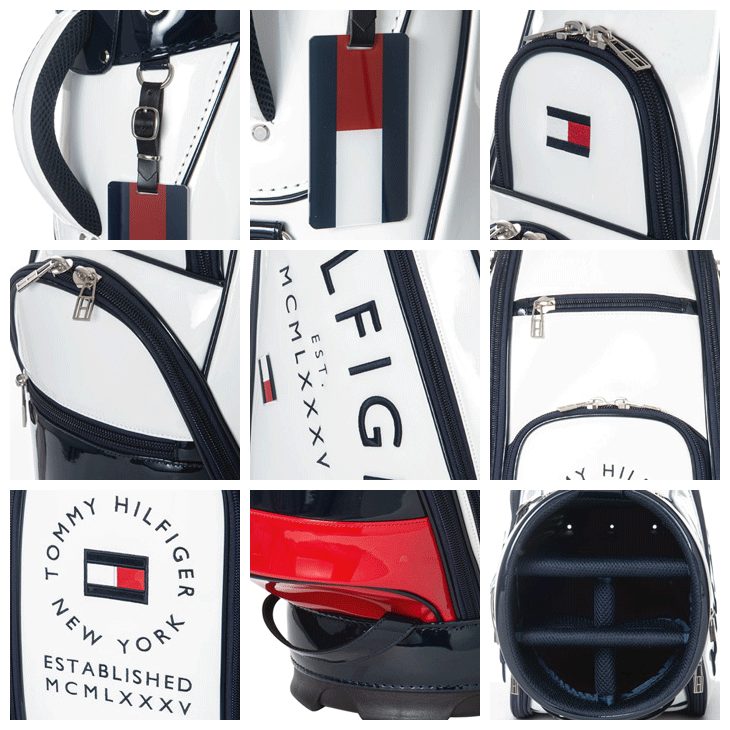 希少ロゴ　トミーヒルフィガー　キャディバッグ　2点式　ショルダー　9型　エナメル TOMMY HILFIGER GOLF（トミー ヒルフィガー ゴルフ） トミー