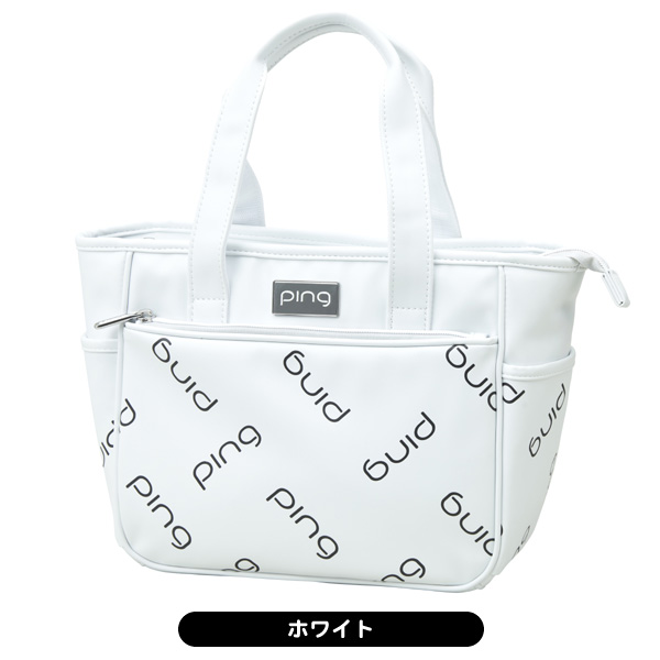 【minamina】PING ゴルフトートバッグ ホワイト/ネイビー PING ピン GB-L2508 モノグラムトート ゴルフ トートバッグ 2025